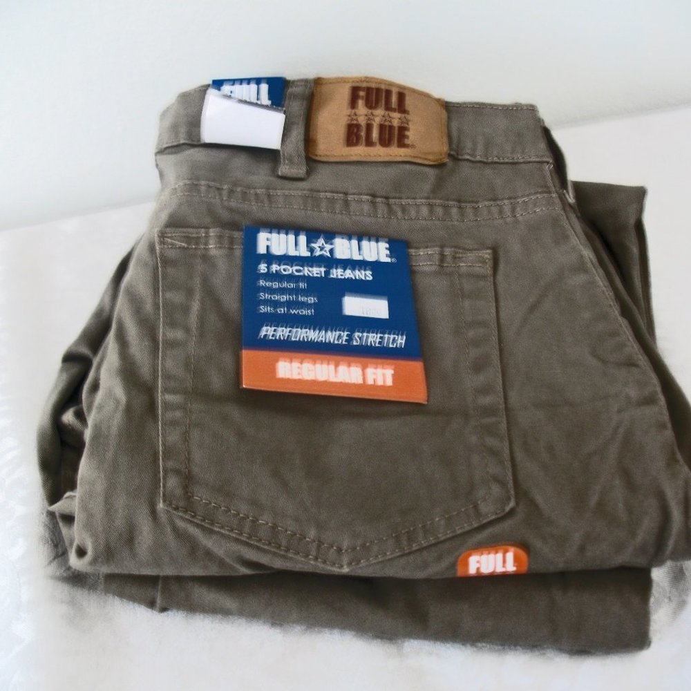 Men's Full Blue Performance Stretch Straight Pants 34x34